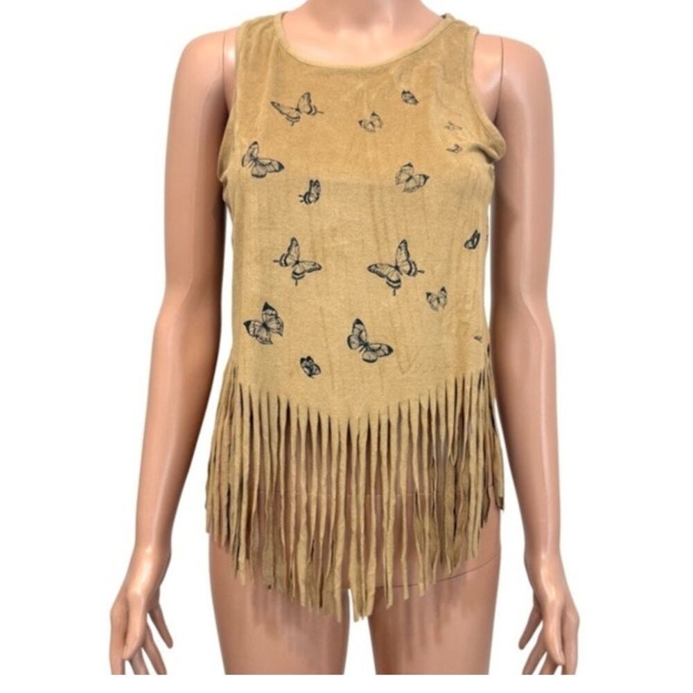 French Pastry XS faux suede fringe butterfly top TS 3556